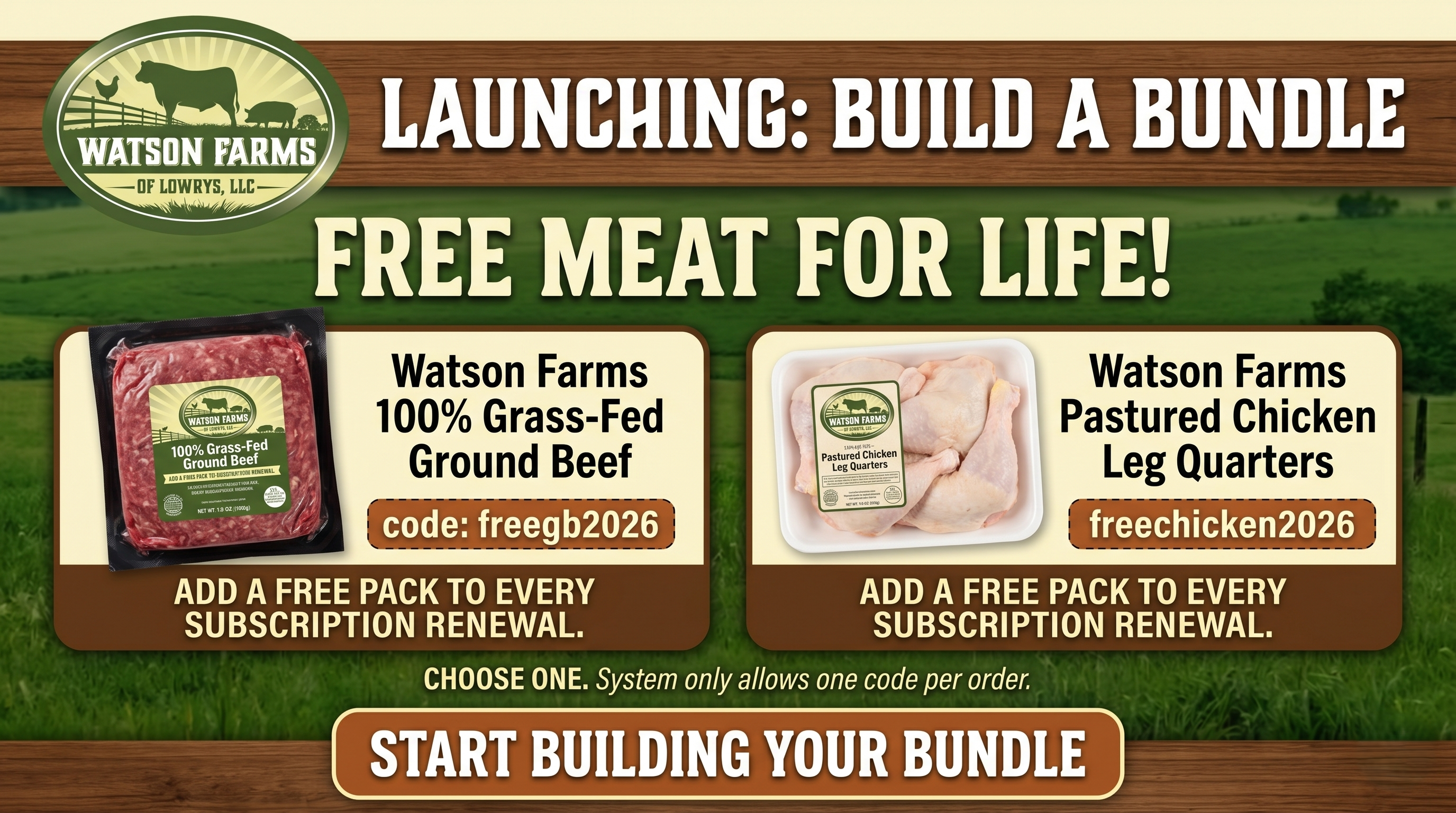 Build a Bundle - Free Meat for Life Launch Offer