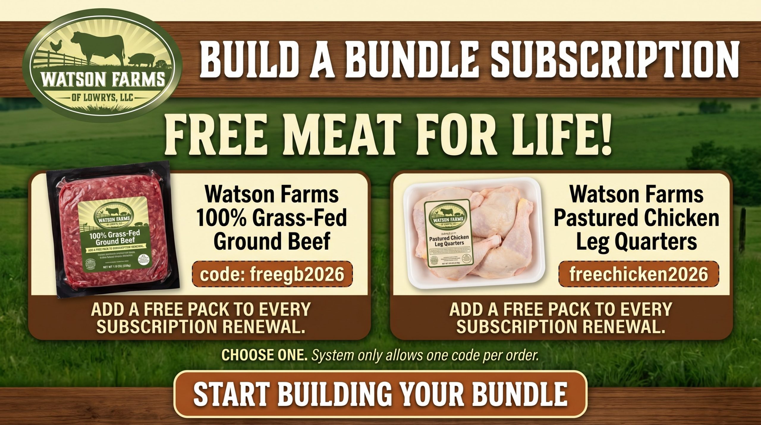 Build a Bundle - Free Meat for Life Launch Offer